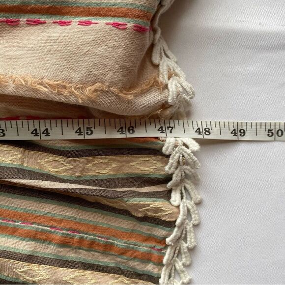 Hemant & Nandita Multicolored Cotton Pixie Fringe Midi Dress Size Medium - Picture 16 of 16